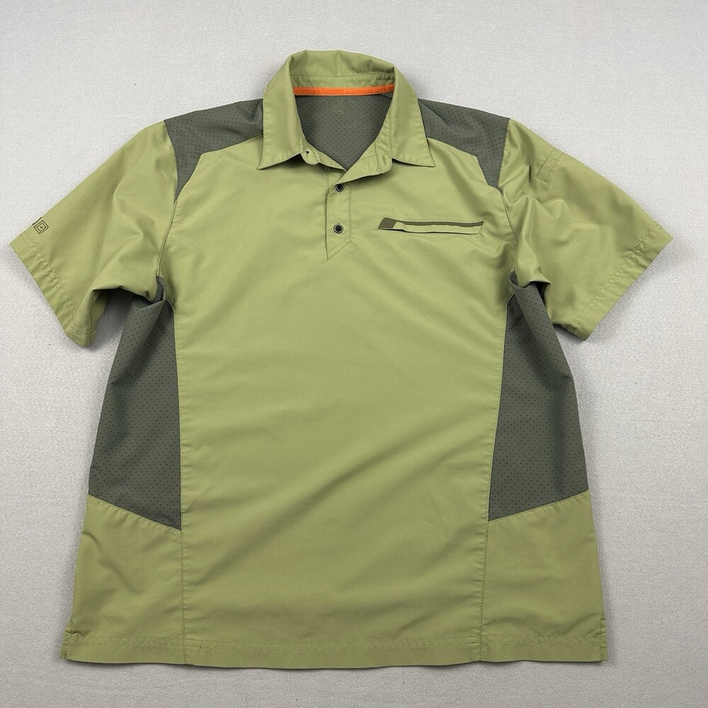 5.11 Tactical Polo Shirt Men Larg Green Solid Breathable Pullover Pocket L